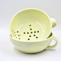 Bol ceramică pentru fructe - Galben pastel, 20 cm