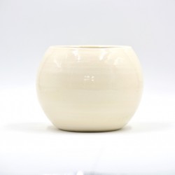 Ghiveci - bol rotund ceramică - Alb 14 x 14 cm