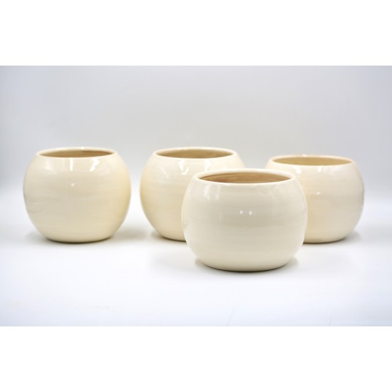 Ghiveci - bol rotund ceramică - Alb 10 x 14 cm
