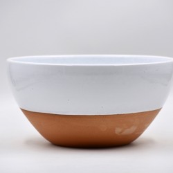 Bol ceramică - Alb Teracota servire, 24 cm