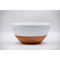 Bol ceramică - Alb Teracota servire, 24 cm