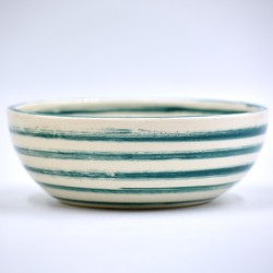Bol ceramică pentru cereale, Linii - Blue Lagoon, 15 cm