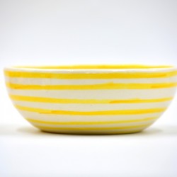 Bol ceramică pentru cereale, Linii - Galben, 15 cm