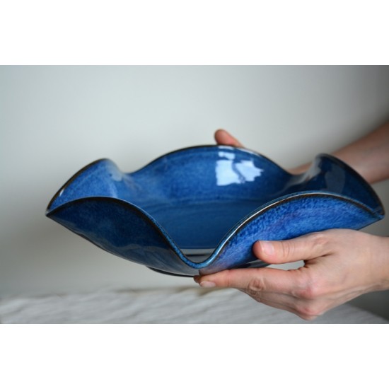Bol asimetric - Nautilus Blue, 30 cm