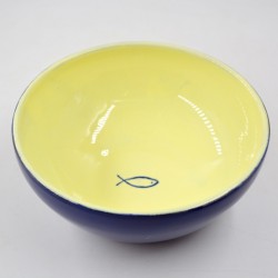 Bol ceramică - Pește Albastru, 17 cm