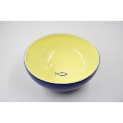 Bol ceramică - Pește Albastru, 17 cm