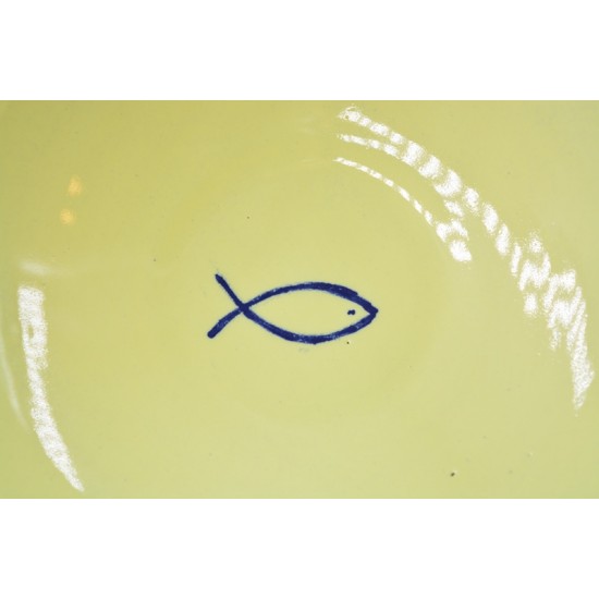 Bol ceramică - Pește Albastru, 17 cm