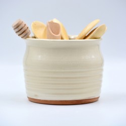 Suport ceramică ustensile bucătărie Alb, 12 x 12 cm