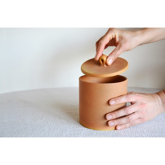 Borcan ceramic cu capac pentru maia - Caramel, 1l