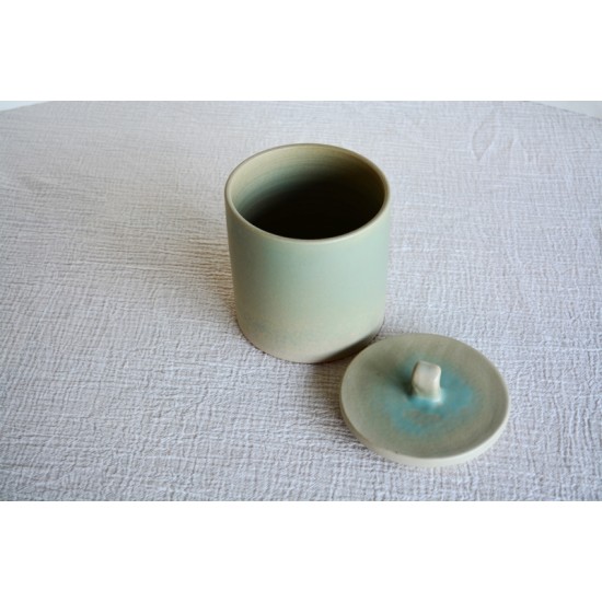 Borcan ceramic cu capac pentru maia - Vernil, 1l