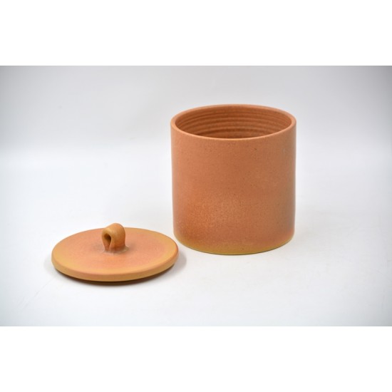 Borcan ceramic cu capac pentru maia - Caramel, 1l