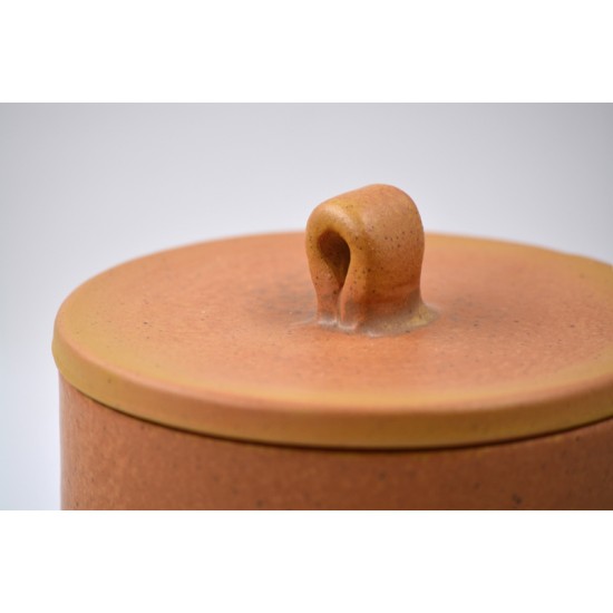 Borcan ceramic cu capac pentru maia - Caramel, 1l