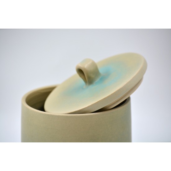 Borcan ceramic cu capac pentru maia - Vernil, 1l