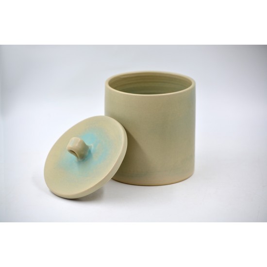 Borcan ceramic cu capac pentru maia - Vernil, 1l