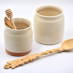 Suport ceramică ustensile bucătărie Alb, 12 x 12 cm