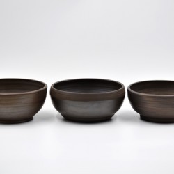 Boluri ceramică neagră (set 3), 15 cm