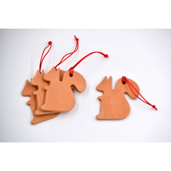 Decoraţiuni ceramică Veverițe - Teracota (set 4) - 6 cm
