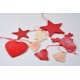 Decoraţiuni ceramică Căciun, Alb Roşu (set 8) - 6 cm, 10 cm