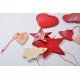 Decoraţiuni ceramică Căciun, Alb Roşu (set 8) - 6 cm, 10 cm