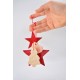 Decoraţiuni ceramică Căciun, Alb Roşu (set 8) - 6 cm, 10 cm