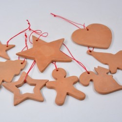 Decoraţiuni ceramică Căciun, Teracota (set 8) - 6 cm, 10 cm
