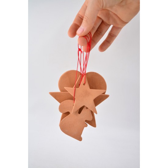 Decoraţiuni ceramică Căciun, Teracota (set 8) - 6 cm, 10 cm