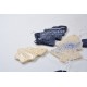 Decoraţiuni ceramică Căciun, Alb Albastru (set 8) - 6 cm, 10 cm