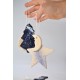 Decoraţiuni ceramică Căciun, Alb Albastru (set 8) - 6 cm, 10 cm