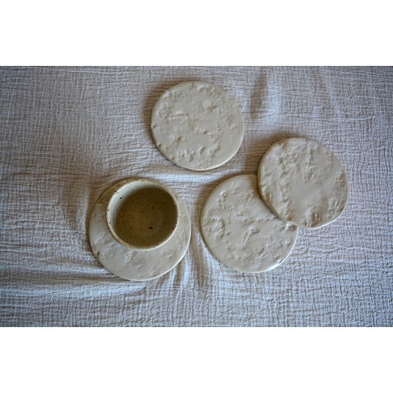 Coaster - Suport cană – RAW Cream, 10 cm