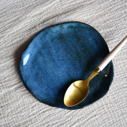 Farfurie asimetrică mică – Nautilus blue, 15 cm