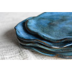 Farfurie asimetrică ovală – Nautilus blue, 25 cm
