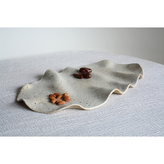 Platou asimetric – Crem Specks, 46 x 25 cm