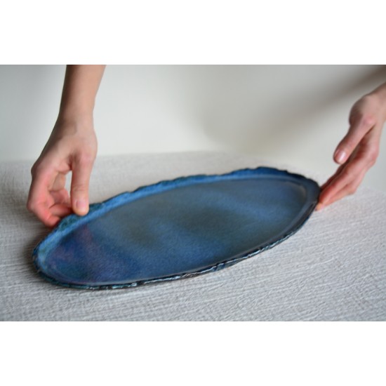 Platou – Nautilus blue, 39 x 19 cm