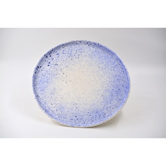 Farfurie din porțelan handmade Blue Speckles – diametru 24 cm