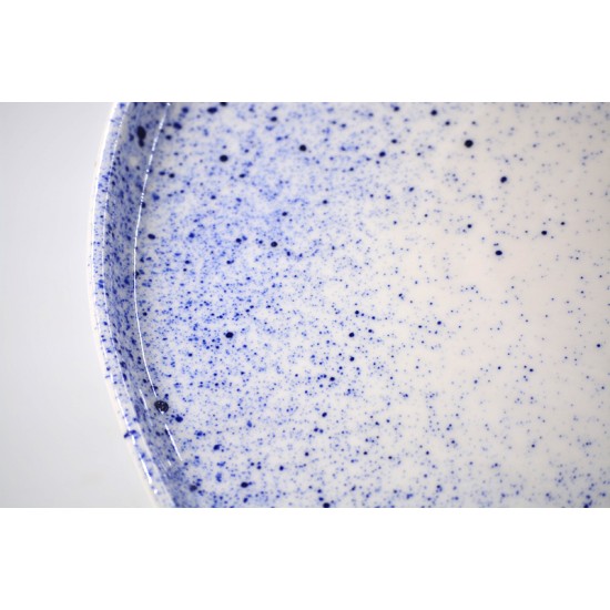 Farfurie din porțelan handmade Blue Speckles – diametru 24 cm