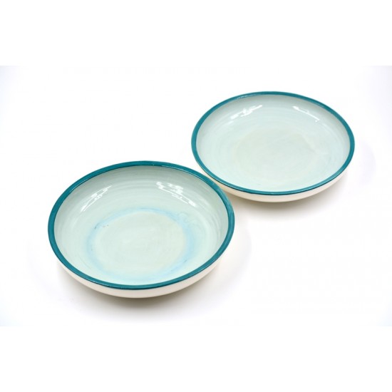 Farfurii ceramică Light Blue Lagoon (set 2), 20 cm