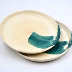 Farfurii ceramică Blue Lagoon (set 2), 22 cm