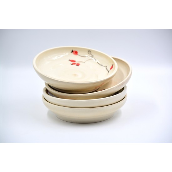 Farfurii ceramică pentru desert Maceșe (set 4), 17 cm