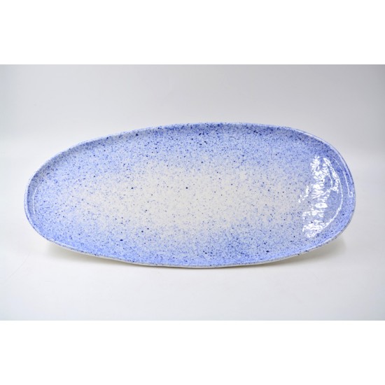 Platou porțelan – Blue Speckles, 36 x 17 cm