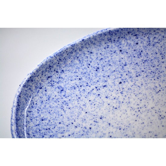 Platou porțelan – Blue Speckles, 36 x 17 cm