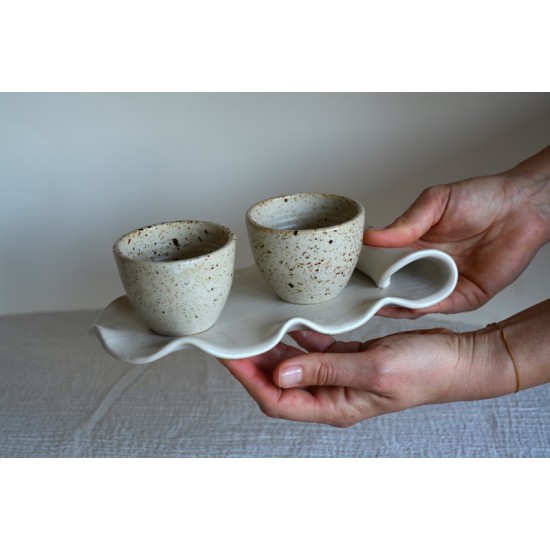 Farfurie / Tavă asimetrică M – Cream, 21 x 13 cm