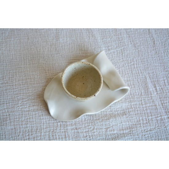 Farfurie / Tavă asimetrică S – Cream, 15 x 11 cm