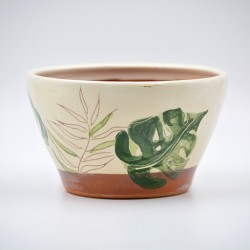 Ghiveci mască ceramică - Palmier, 15 x 9 cm