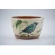 Ghiveci mască ceramică - Pasăre albastră, 14 X 8 cm