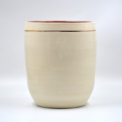 Ghiveci - Vază ceramică Alb - Linie Aur, 20x23 cm