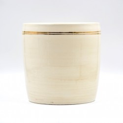 Ghiveci - Vază ceramică Alb - Linii Aur, 19x20 cm