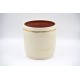 Ghiveci - Vază ceramică Alb - Linii Aur, 19x20 cm