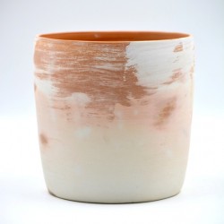 Ghiveci ceramică Teracota - Alb, 16 X 16 cm