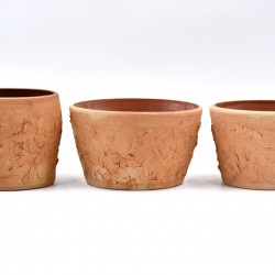 Mască ghivece ceramică - Teracota (set 3), 10 cm, 12 cm, 13,5 cm