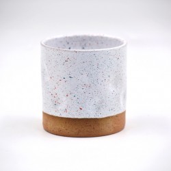 Pahar ceramică Speckle Rosu & Blue Lagoon - Amprente, 300 ml